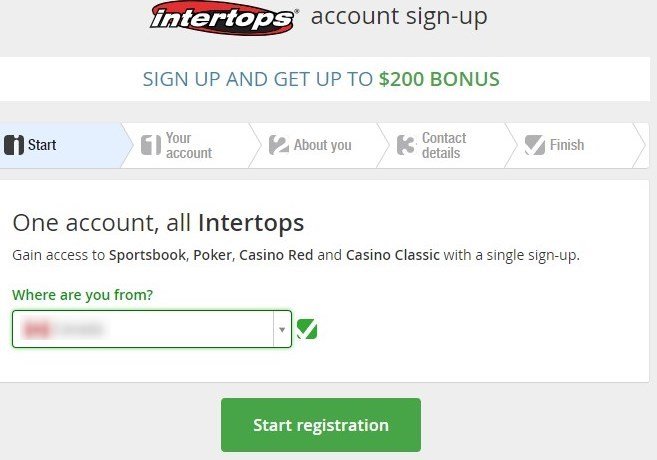 Intertops Casino sign up