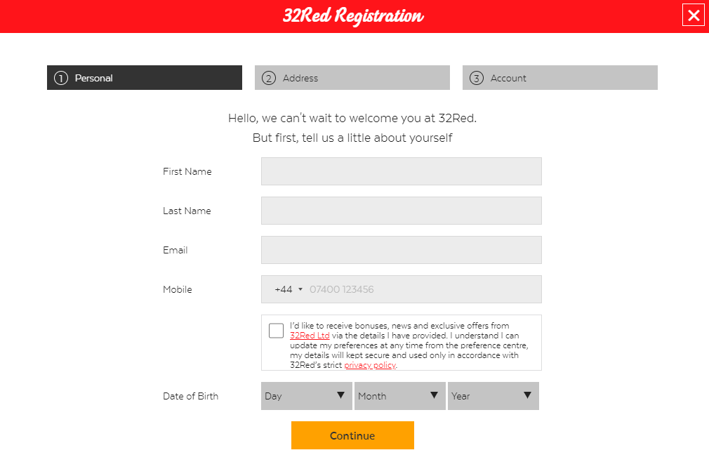32red casino registration