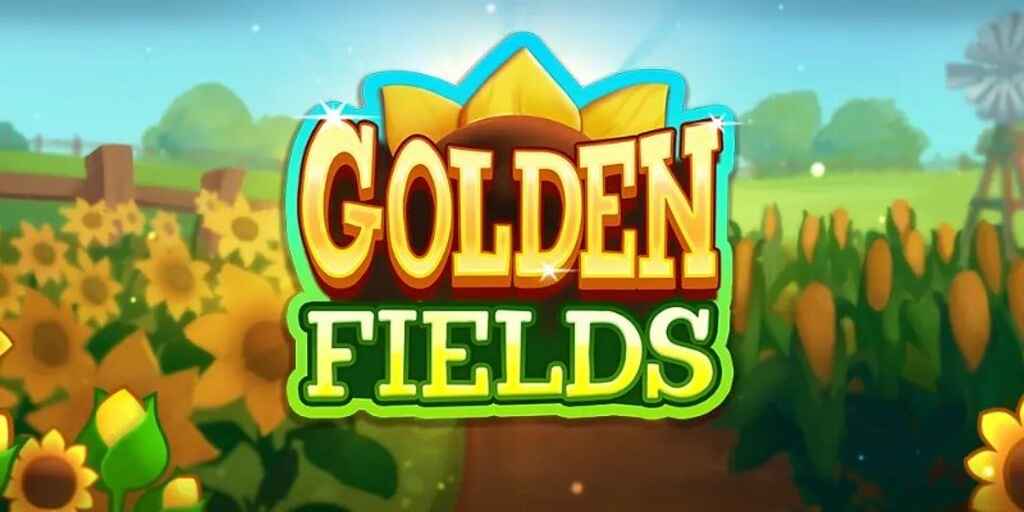 Graphic shoes the logo of Golden Fields slot. 
